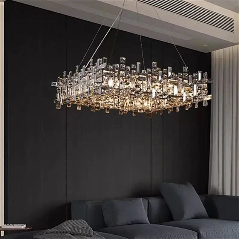 Gold Crystal Chandelier Titanium Gold Body