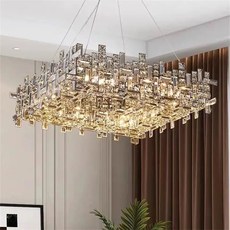 Gold Crystal Chandelier Titanium Gold Body