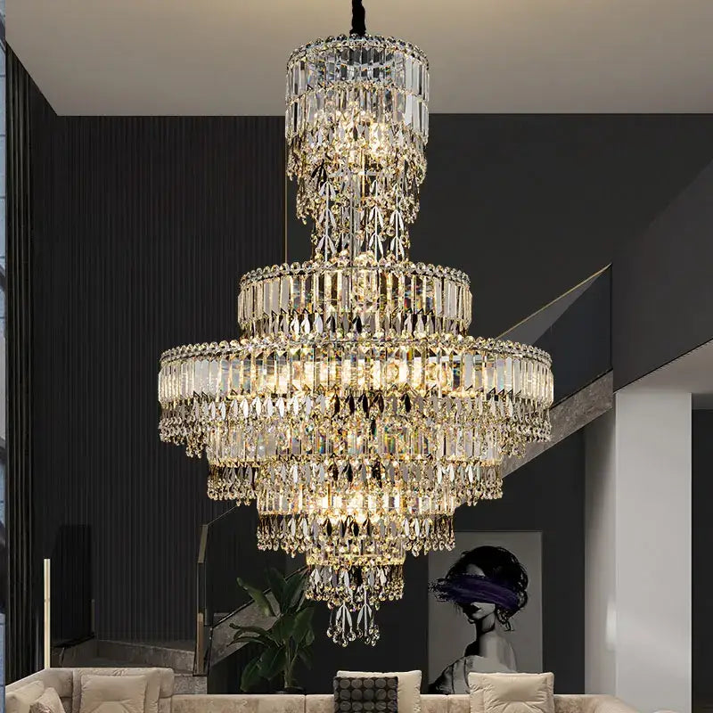 Tiered Crystal Staircase Chandelier