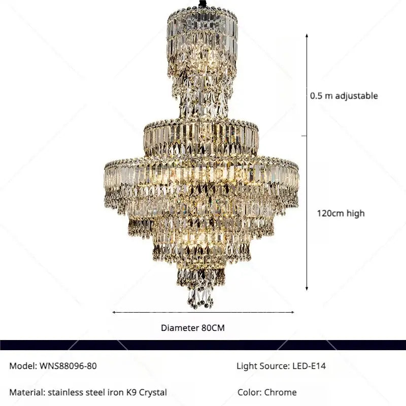 Tiered Crystal Staircase Chandelier