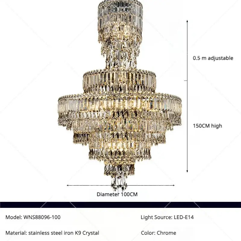 Tiered Crystal Staircase Chandelier