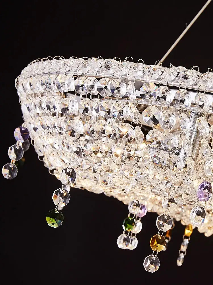 Red Crystal Oval Chandelier