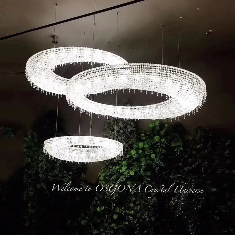 Red Crystal Oval Chandelier