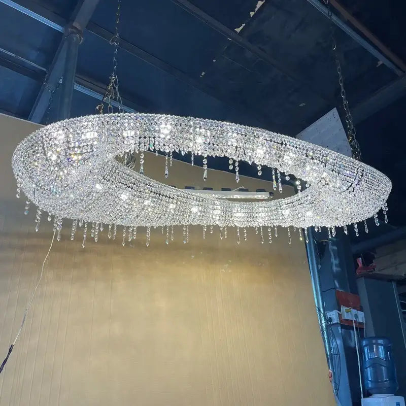 Red Crystal Oval Chandelier