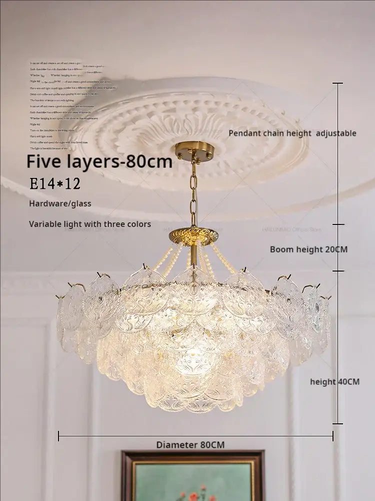 Gold Pearl Crystal Chandelier