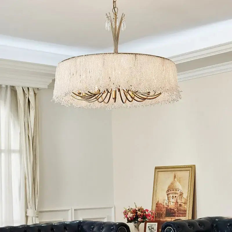 Gold Crystal Bedroom Chandelier Clear Glass