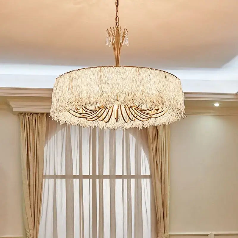 Gold Crystal Bedroom Chandelier Clear Glass