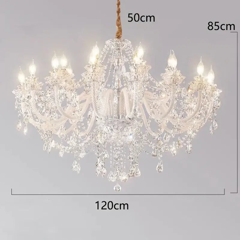 Gold Crystal Teardrop Chandelier 24-Head