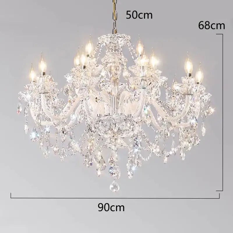 Gold Crystal Teardrop Chandelier 24-Head