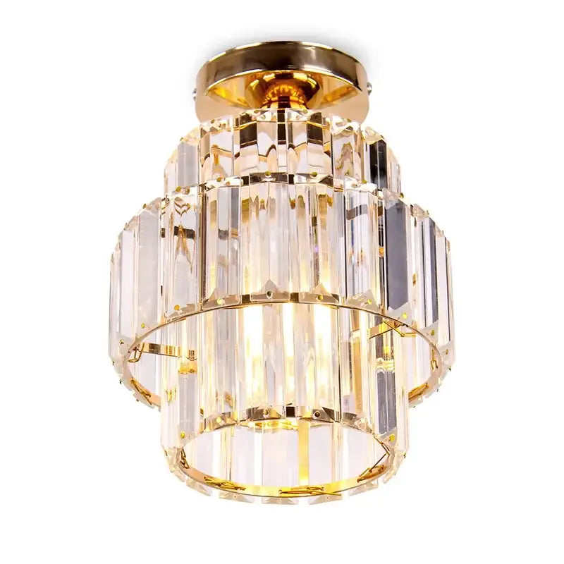 Gold Crystal Pendant Light For Hotel Lobby