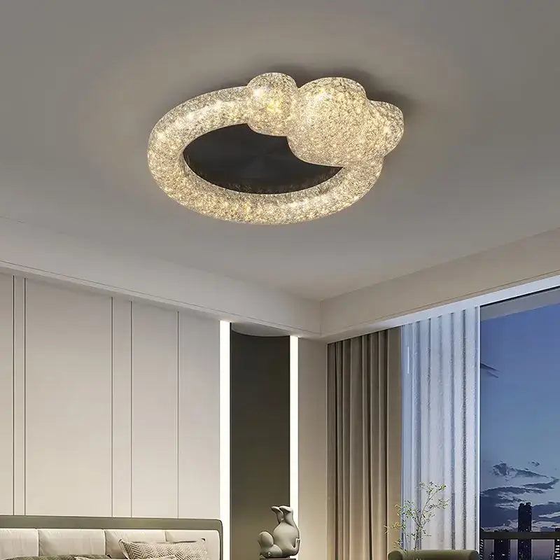 Gold Crystal LED Chandelier Tricolor Six-Style