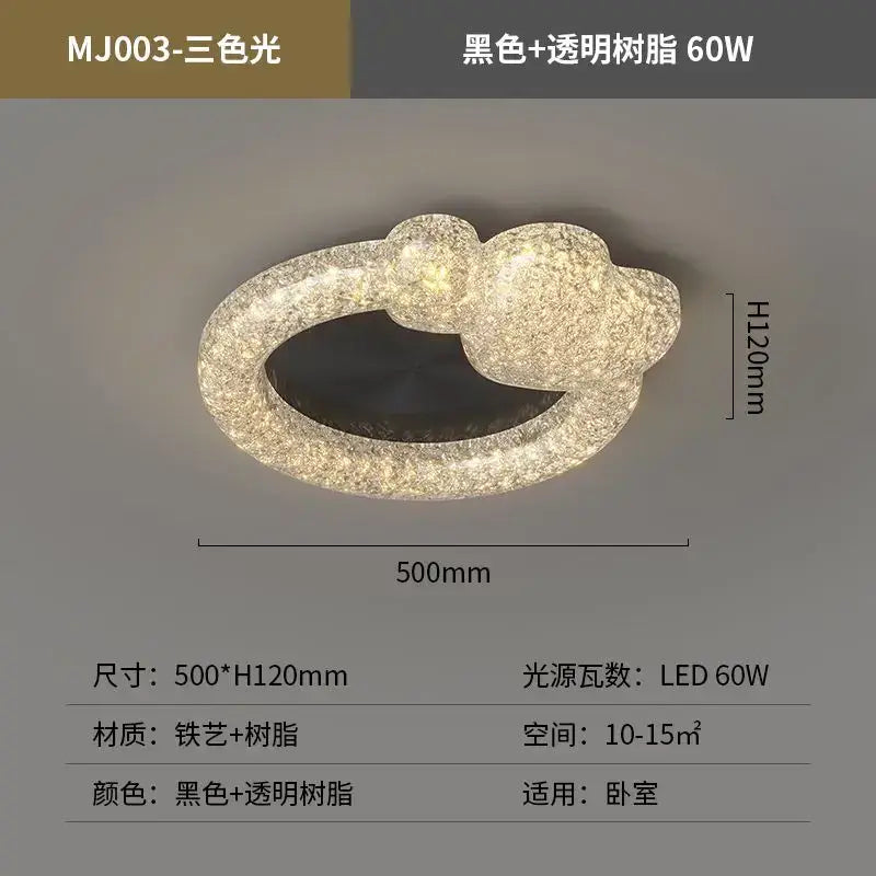 Gold Crystal LED Chandelier Tricolor Six-Style