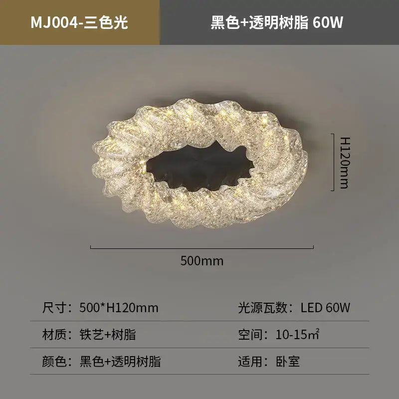 Gold Crystal LED Chandelier Tricolor Six-Style