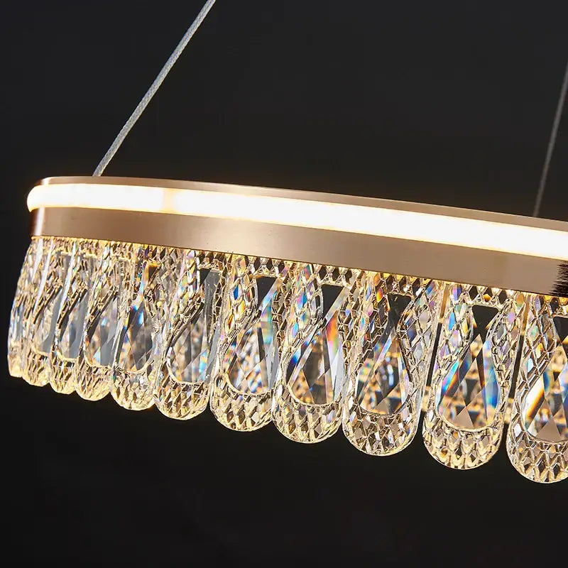 Gold Crystal Tier Chandelier Trichromatic Light