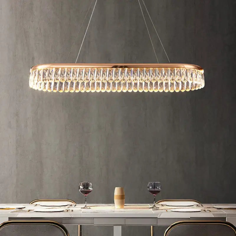 Gold Crystal Tier Chandelier Trichromatic Light