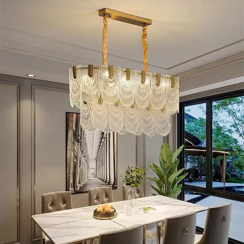 Gold Crystal Ceiling Chandelier Three-Layer