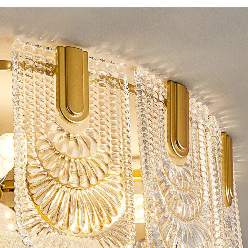 Gold Crystal Ceiling Chandelier Three-Layer