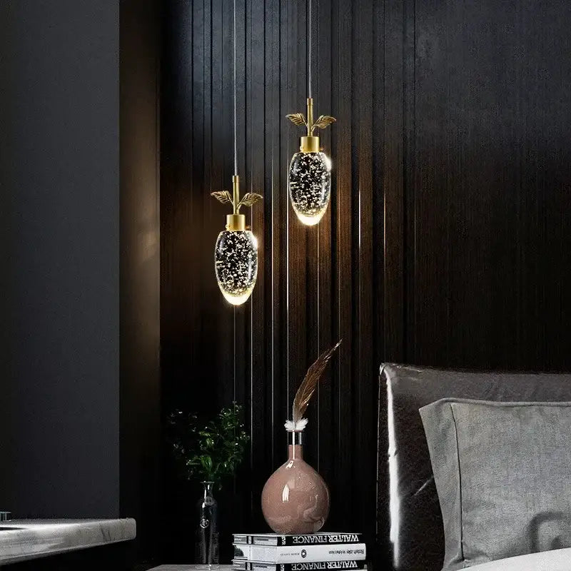 Gold Crystal LED Pendant Nordic 6-Head