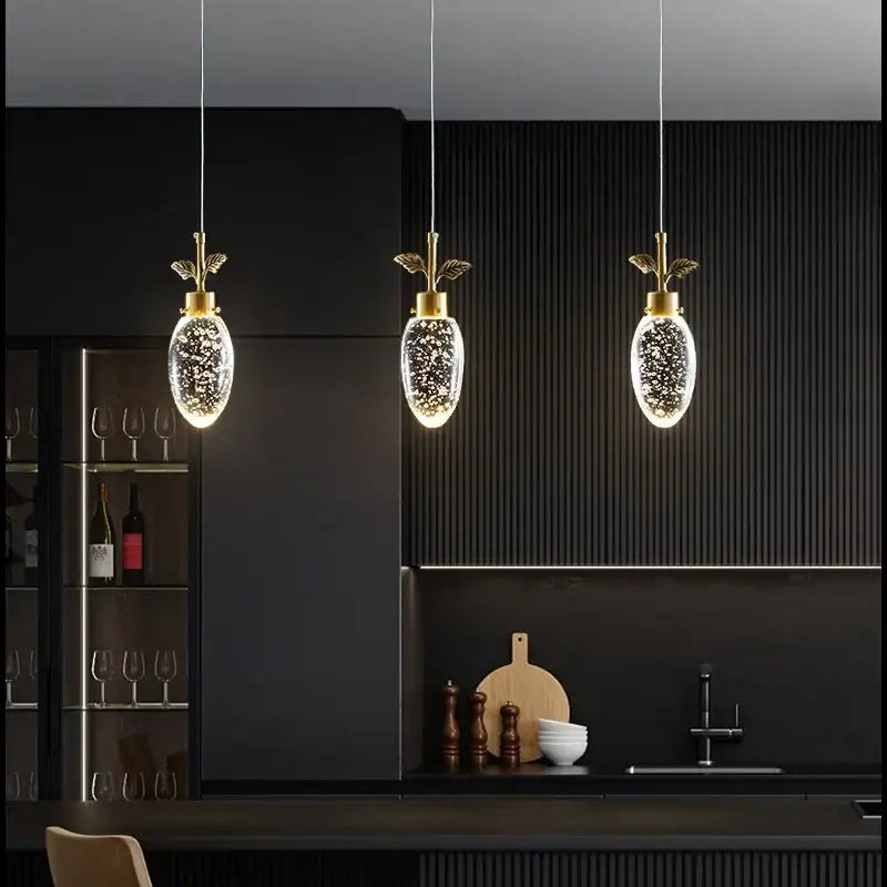 Gold Crystal LED Pendant Nordic 6-Head