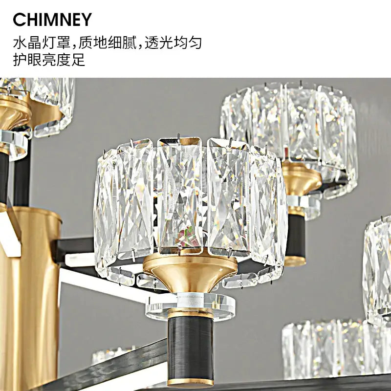 Black Crystal Living Chandelier