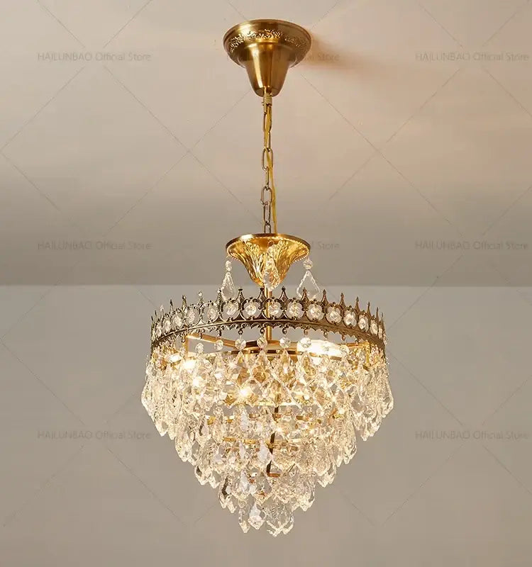 Gold Crown Crystal Chandelier 50cm Design