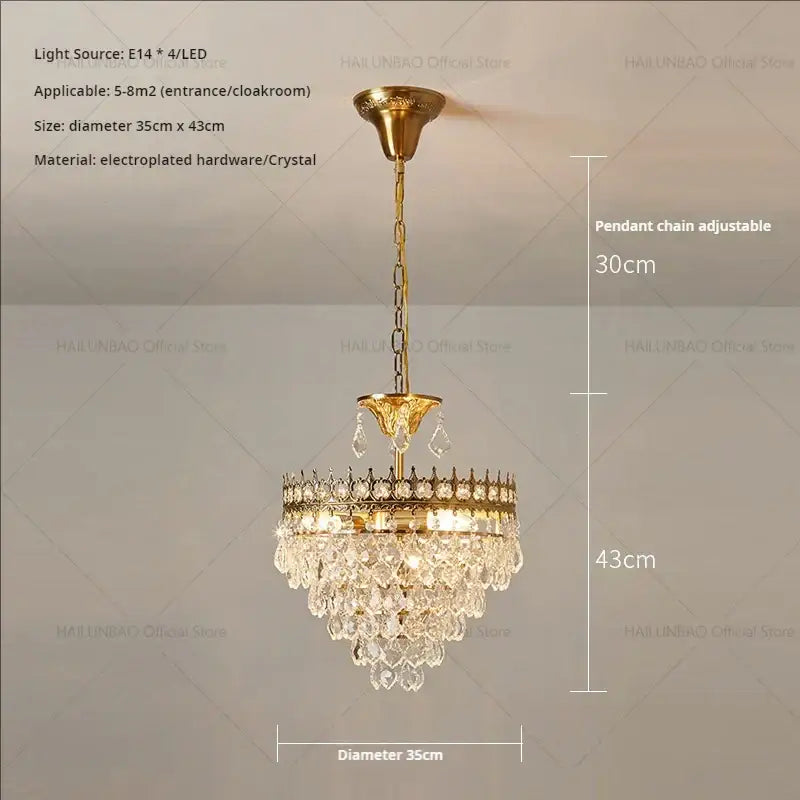Gold Crown Crystal Chandelier 50cm Design