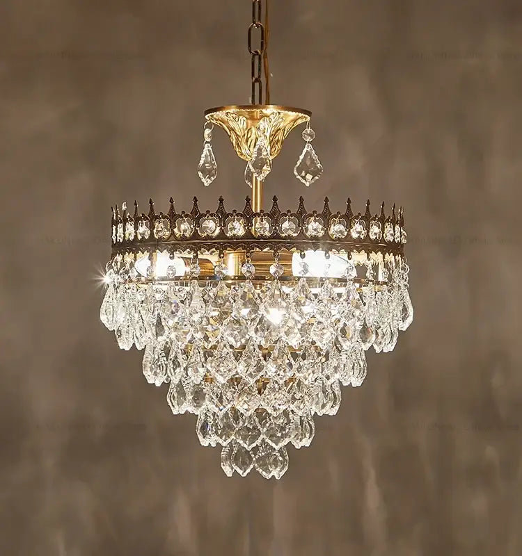 Gold Crown Crystal Chandelier 50cm Design