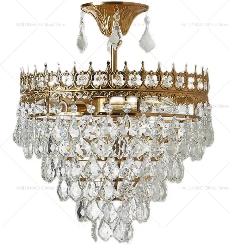 Gold Crown Crystal Chandelier 50cm Design