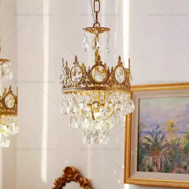 Gold Crown Crystal Chandelier 50cm Design