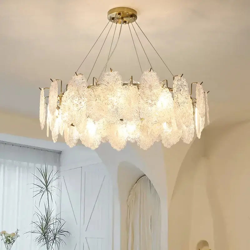 Gold Crystal Chandelier Light French Bedroom