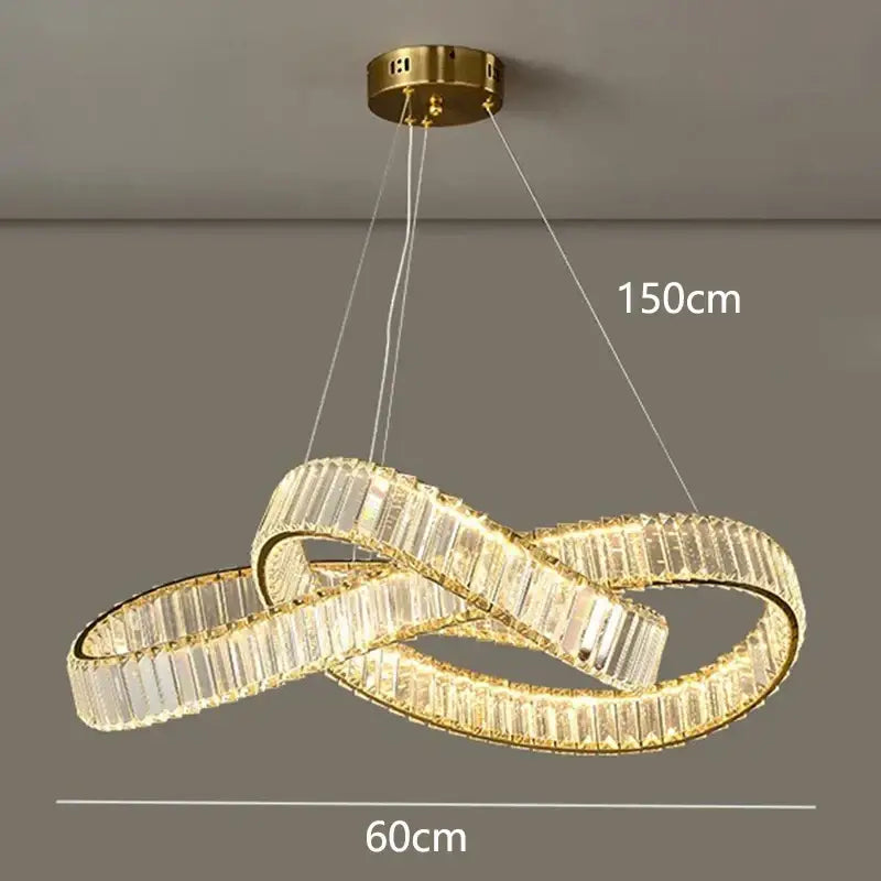 Gold Crystal Chandelier Pendant App Dimmable