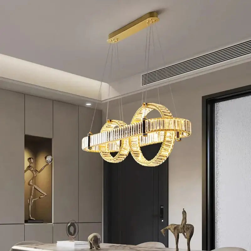 Gold Crystal Chandelier Light Intimate Warm Glow