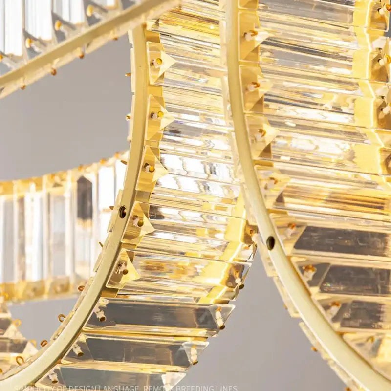 Gold Crystal Chandelier Light Intimate Warm Glow