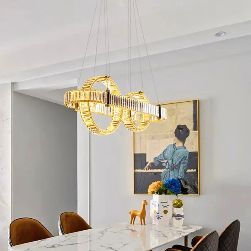 Gold Crystal Chandelier Light Intimate Warm Glow