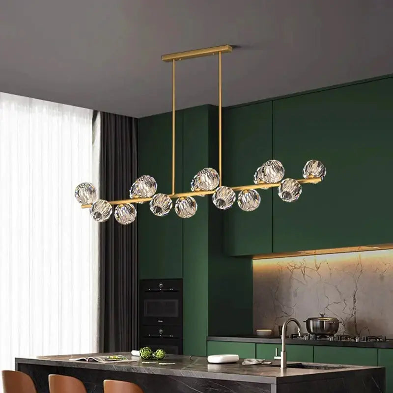 Black Crystal Dining Chandelier 15-Head Dimmable