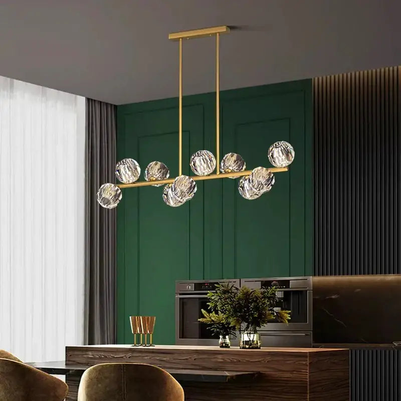 Black Crystal Dining Chandelier 15-Head Dimmable