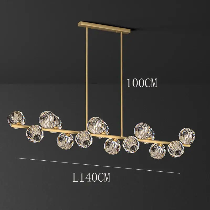 Black Crystal Dining Chandelier 15-Head Dimmable