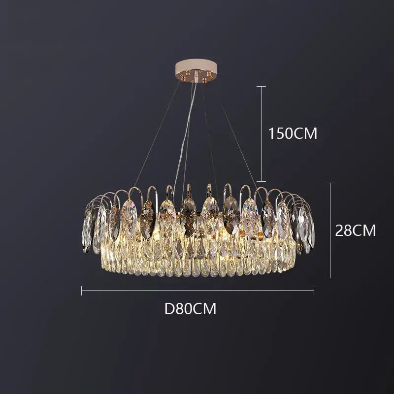 Gold Amber Crystal Chandelier 100cm Diameter