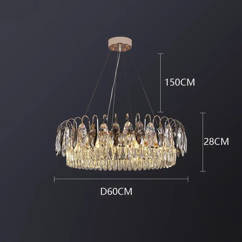 Gold Amber Crystal Chandelier 100cm Diameter