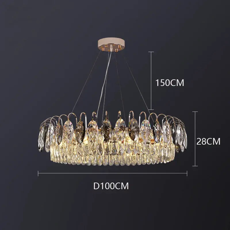 Gold Amber Crystal Chandelier 100cm Diameter
