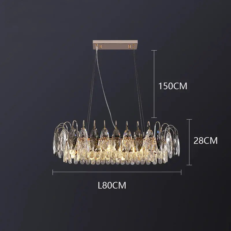 Gold Amber Crystal Chandelier 100cm Diameter