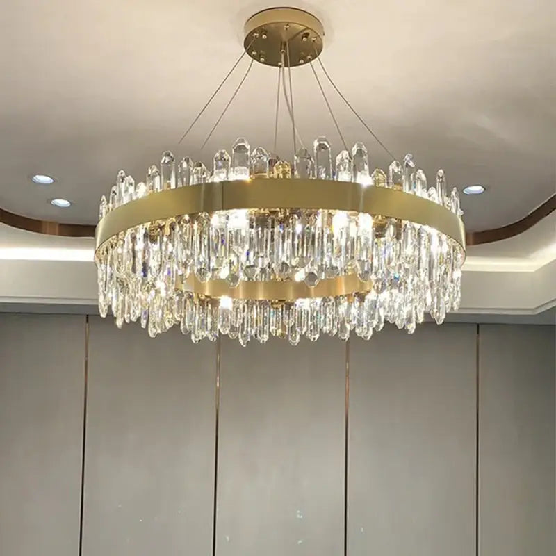 White Crystal Oval Chandelier