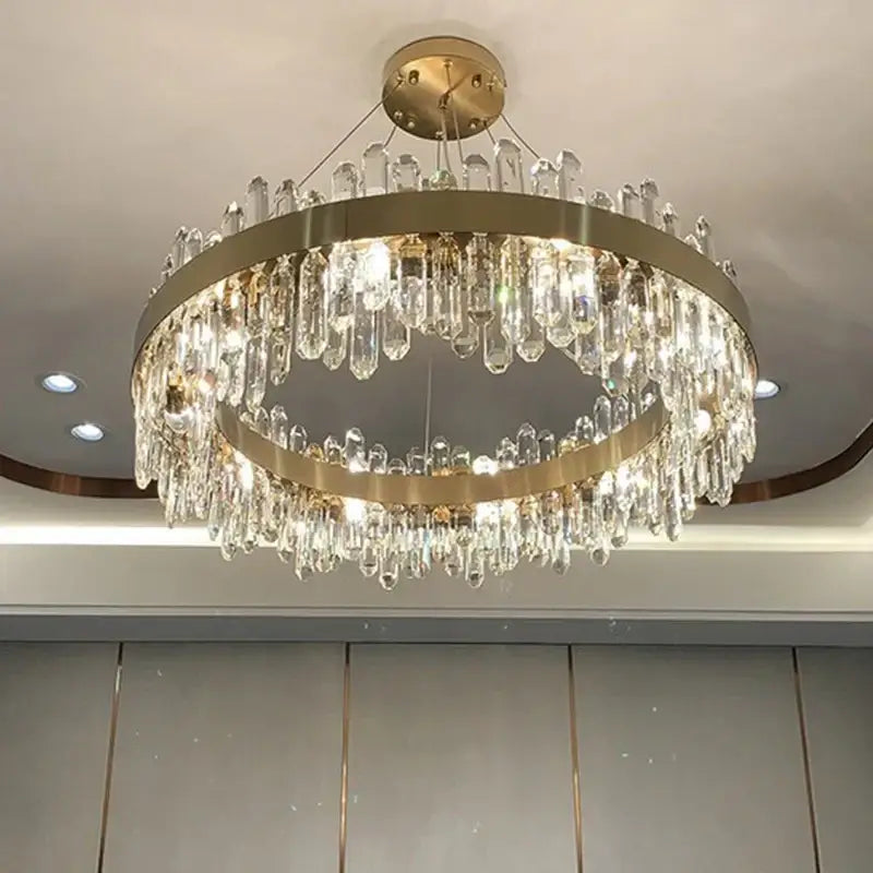 White Crystal Oval Chandelier