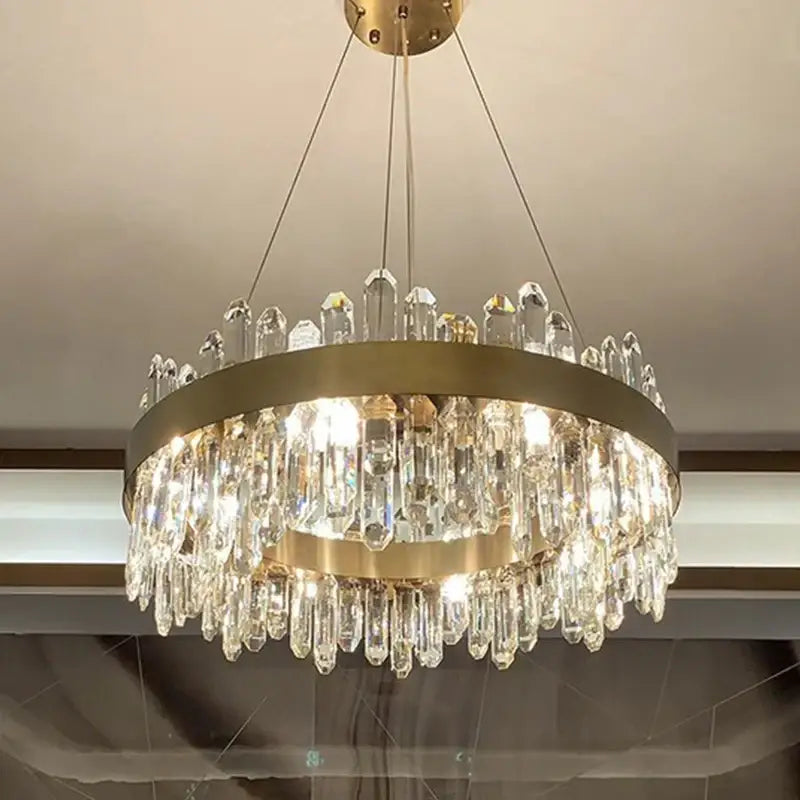 White Crystal Oval Chandelier