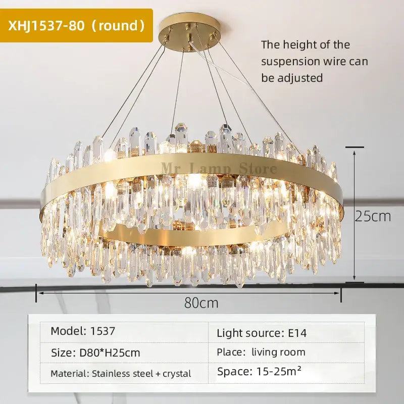 White Crystal Oval Chandelier