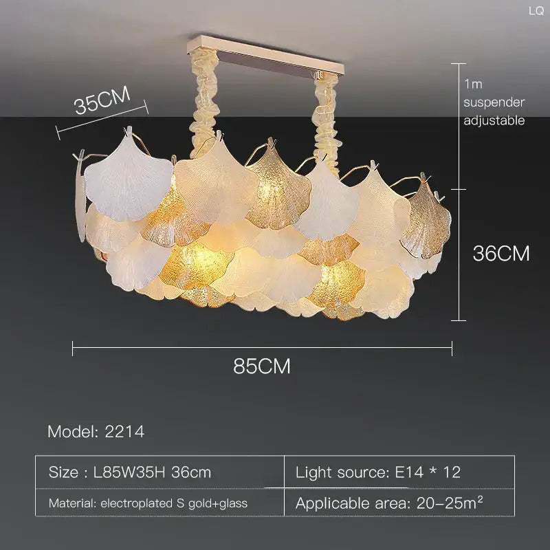 Gold Ginkgo Chandelier Lamp