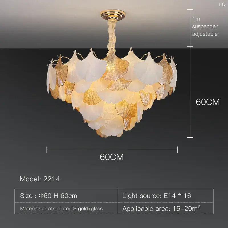 Gold Ginkgo Chandelier Lamp