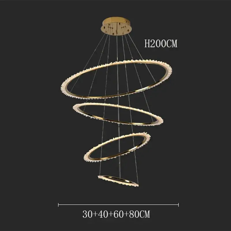Gold Spiral Crystal Chandelier Sleek Modern Design