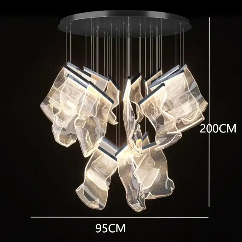 Gold Crystal Pendant Light 38-Head Design