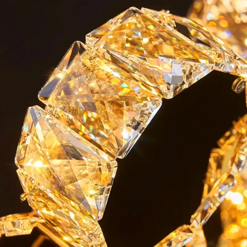 Golden Crystal Stair Pendant